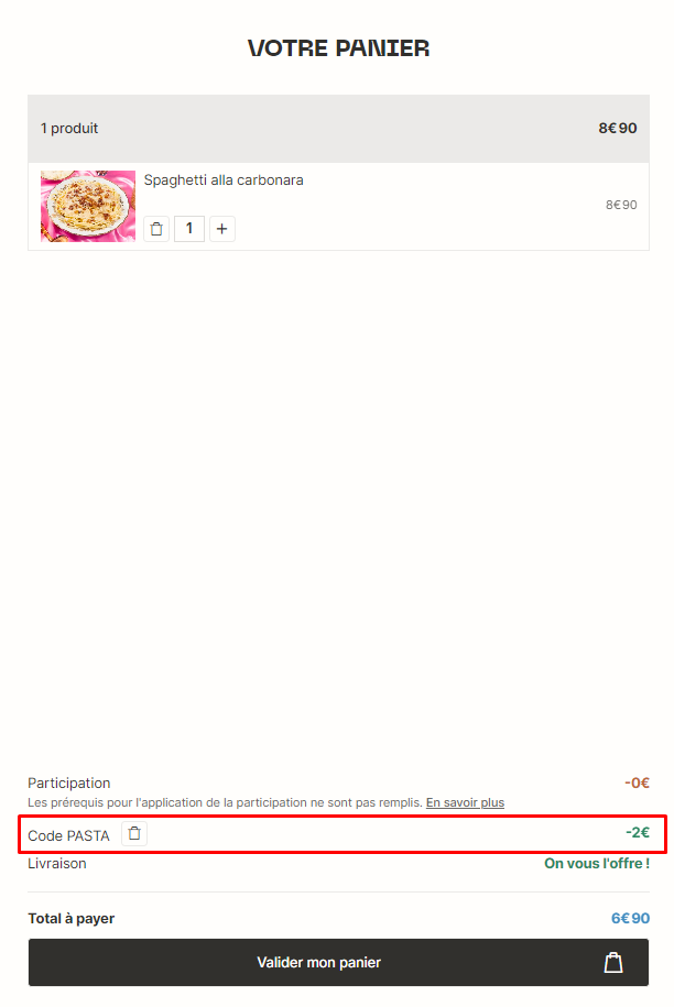 Où saisir mon code promotionnel parrainage ? Refectory